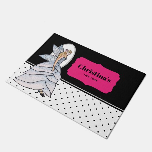 Mode-illustratie van jurk voor feeënprinses met bl deurmat (Schuin)