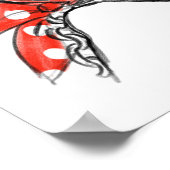 Mode illustratie vrouw in rode schaduwen poster (Hoek)