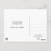 Mode illustratie vrouw met koffie briefkaart (Achterkant)