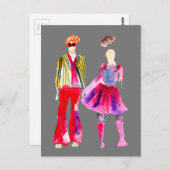 Mode illustratie waterverf boho briefkaart (Voorkant / Achterkant)