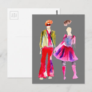 Mode illustratie waterverf boho briefkaart