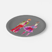 Mode illustratie waterverf boho papieren bordje (Gekanteld)