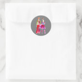 Mode illustratie waterverf boho ronde sticker (Tas)