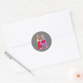 Mode illustratie waterverf boho ronde sticker (Envelop)