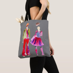 Mode illustratie waterverf boho tote bag