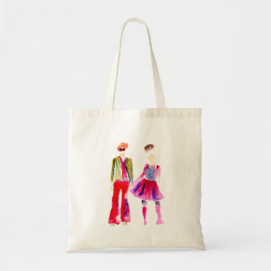 Mode illustratie waterverf boho tote bag