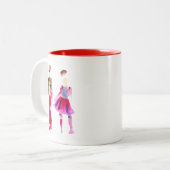 Mode illustratie waterverf boho tweekleurige koffiemok (Voorkant links)