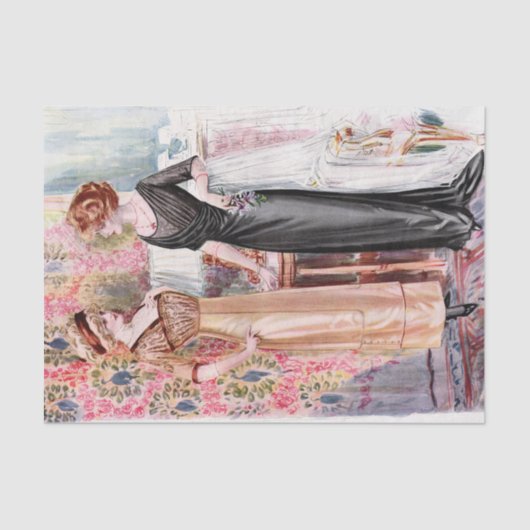  Mode Illustratie zwart en perspad Tissuepapier (Voorkant)