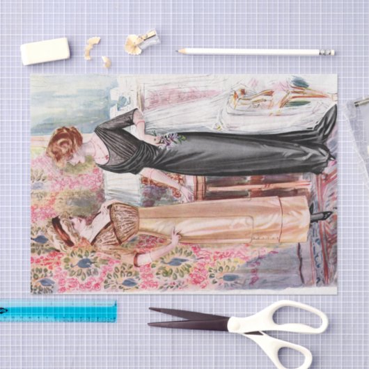  Mode Illustratie zwart en perspad Tissuepapier (Craft)