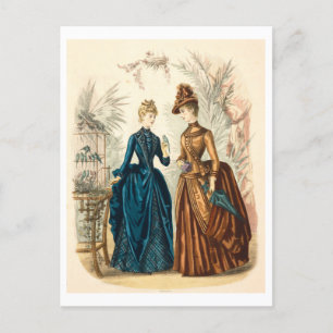 Mode Illustratiejurken 1886 Briefkaart