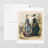 Mode Illustratiejurken jaren 1880 Briefkaart (Voorkant / Achterkant)