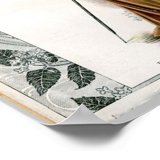 Mode illustratievrouw in het zeewater Pet Poster (Hoek)