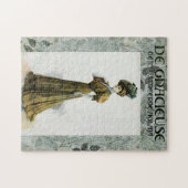  Mode illustratievrouw in Pet druiven Legpuzzel (Horizontaal)