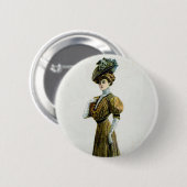  Mode illustratievrouw in Pet druiven Ronde Button 5,7 Cm (Voorkant /achterkant)