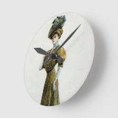 Mode illustratievrouw in Pet druiven Ronde Klok (Hoek)