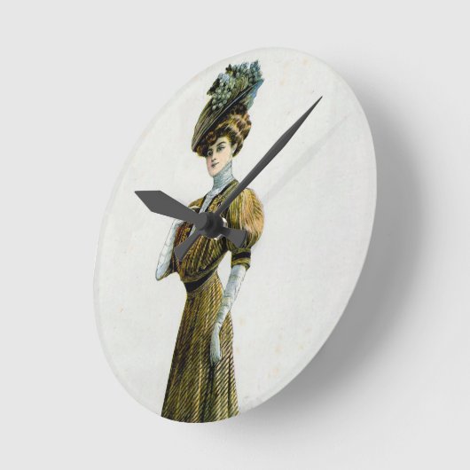  Mode illustratievrouw in Pet druiven Ronde Klok (Hoek)