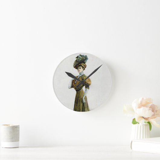  Mode illustratievrouw in Pet druiven Ronde Klok (Huis)