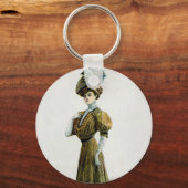  Mode illustratievrouw in Pet druiven Sleutelhanger (Achterkant)