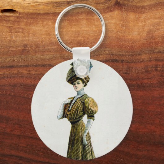  Mode illustratievrouw in Pet druiven Sleutelhanger (Achterkant)