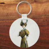  Mode illustratievrouw in Pet druiven Sleutelhanger (Voorkant)