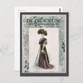  Mode illustratievrouw met suikerriet Briefkaart (Voorkant / Achterkant)