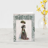  Mode illustratievrouw met suikerriet Kaart (Gele Bloem)