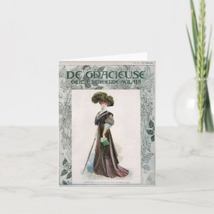 Mode illustratievrouw met suikerriet Kaart