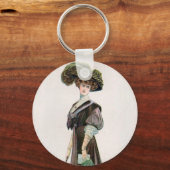 Mode illustratievrouw met suikerriet Sleutelhanger (Voorkant)