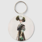 Mode illustratievrouw met suikerriet Sleutelhanger (Achterkant)