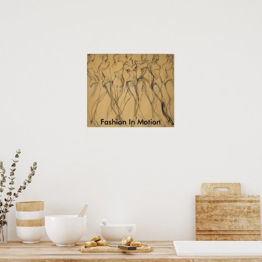 Mode in bewegende tekeningen en schetsen poster (Keuken)
