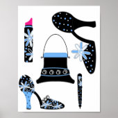 Mode in blauw poster (Voorkant)
