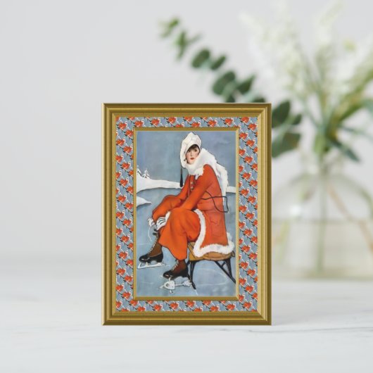 Mode in het skioord briefkaart (Staand voorkant)