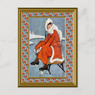 Mode in het skioord briefkaart