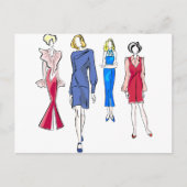 Mode in rood en blauw briefkaart (Voorkant)
