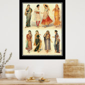 Mode India  Sari Vintage Poster (Keuken)