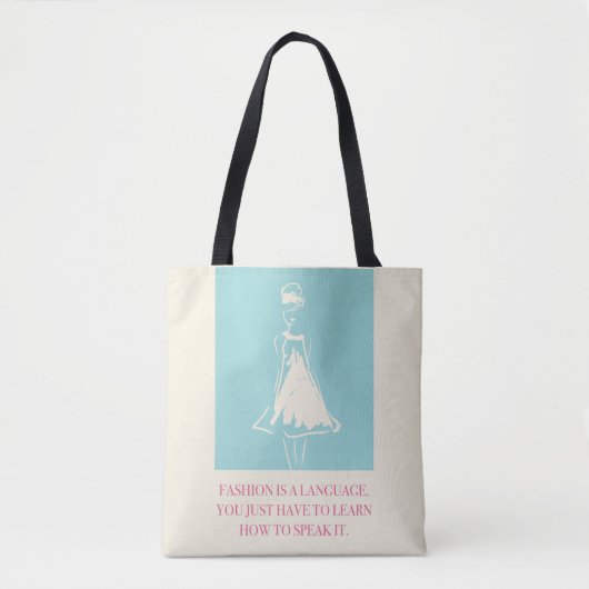 Mode is een taal tote bag (Voorkant)