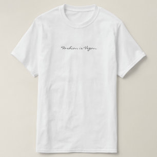 Mode is veganistisch. (handschrift) t-shirt