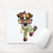 Mode jack russell terriër hipster muismat (Met muis)
