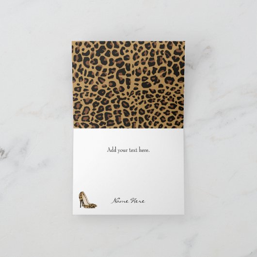 Mode Jaguar Patroon Stiletto Dank u kaart (Binnen)