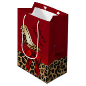 Mode Jaguar Stilettos Custom Gift Bag Medium Cadeauzakje (Voorkant Gekanteld)