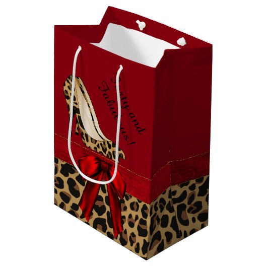 Mode Jaguar Stilettos Custom Gift Bag Medium Cadeauzakje (Voorkant Gekanteld)