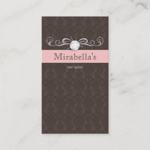 Mode Jewelry Damask Swirl Pink Brown Visitekaartje