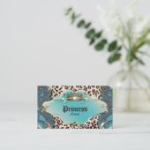 Mode Jewelry Leopard Lace Blauwgroen Visitekaartje (Staand voorkant)