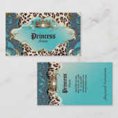 Mode Jewelry Leopard Lace Blauwgroen Visitekaartje (Voorkant / Achterkant)