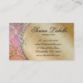 Mode Jewelry Makeup Artist Damask Bling Cool Visitekaartje (Achterkant)