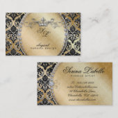 Mode Jewelry Makeup Artist Damask Crown Cool Visitekaartje (Voorkant / Achterkant)
