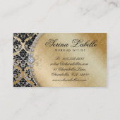 Mode Jewelry Makeup Artist Damask Crown Cool Visitekaartje (Achterkant)
