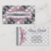 Mode Jewelry Makeup Artist Elegant Tufted Satin Visitekaartje (Voorkant / Achterkant)