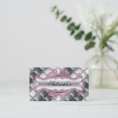 Mode Jewelry Makeup Artist Elegant Tufted Satin Visitekaartje (Staand voorkant)