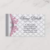 Mode Jewelry Makeup Artist Elegant Tufted Satin Visitekaartje (Achterkant)